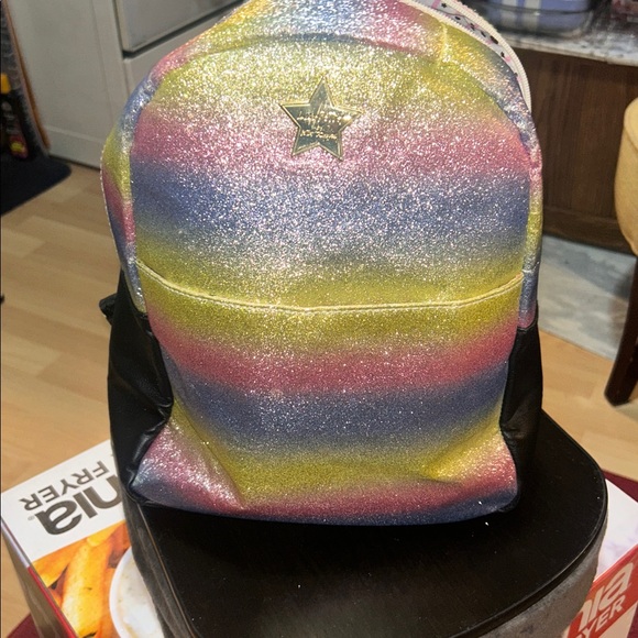 Betsey Johnson Handbags - Betsey Johnson Gold and Pink Lip Print Backpack